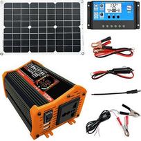 Saulės baterijų generatorius „6Solar“ su automobilių keitikliu, USB automobilių adapteriu, dviem USB automobilių adapteriais, mobiliu saulės energijos ličio akumuliatoriumi, skirtas kemperiams ir naudojimui lauke | Automobilių adapteris su dviem USB autom