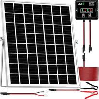 Saulės energija maitinamas akumuliatoriaus įkroviklis, palaikomojo įkrovimo apsauga, 20 W, 12 V, saulės modulių rinkiniai, MPPT įkrovimo reguliatorius su 8 apsaugos funkcijomis, IP68 atsparumas vandeniui, skirtas kemperiams, priekaboms, laivams, automobil