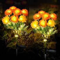Saulės energija maitinami lauko sodo žibintai – 2 vnt. rinkinys „Snow Lotus“ saulės energija maitinamų sodo žibintų, atsparūs vandeniui, su 7 mažais „Snow Lotus“ žiedais, sodo dekoracijos lauke (geltoni)