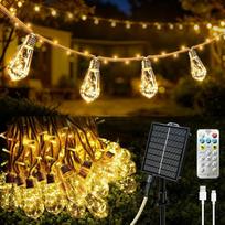 Saulės energija maitinamos lauko girliandos, 17,5 m ilgio, su 30 lemputėmis