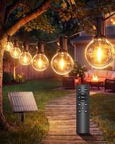 Saulės energija maitinamos LED girliandos lauke, 18 m (25+1) – lauko saulės energija maitinamos girliandos