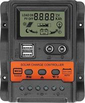 Saulės energijos įkrovimo reguliatorius, didelis LCD ekranas, dvi USB išvestys, PWM skydelis, įkrovimo reguliatorius, 3 lygių įkrovimo funkcija, įvairios apsauginės šviesos valdymo ir uždelsimo valdymo funkcijos, skirtos 12 V ir 24 V saulės baterijoms