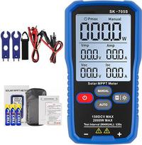 Saulės energijos MPPT galios matuoklis, 2000 W SK-705S fotovoltinis matuoklis su LCD ekranu, skirtas fotovoltiniams moduliams, maks. nuolatinė srovė 150 V, 35 A, automatinis ir rankinis galios matavimas (Pmax, Vmp, Imp, Voc ir Isc)