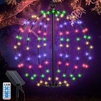 Saulės pasakų žibintai Lauko 120 LED pasakų žibintų rutuliai, 30 cm skersmens LED dekoratyvinis rutulys, vandeniui atsparūs saulės pasakų žibintų rutuliai, sulankstomi rutuliniai žibintai sodui, Kalėdoms, balkonui, vestuvėms