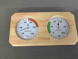 Saunos termometras ir higrometras „2-in-1“ – mechaninis saunos temperatūros ir drėgmės matuoklis iš natūralaus medžio