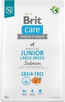 Sausas ėdalas jauniems (3 mėn. - 2 m.) didelių veislių šunims, sveriantiems daugiau kaip 25 kg - "Brit Care Dog Grain-Free Junior Large Salmon" 3 kg
