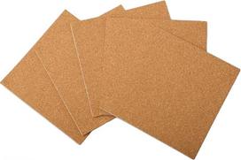 Savaime prilipantys kamštiniai lakštai, savaime prilipantys kvadratiniai kamštiniai padėkliukai 100x100x1 mm, 40 vnt., skirti rankdarbiams