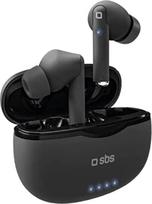 SBS „True Wireless Stereo“ „Bluetooth“ ausinės, skirtos protingam darbui, biurui, nuotoliniam mokymuisi, iki 6 valandų muzikos klausymosi ir pokalbių, su USB imtuvu ir įkrovimo stotele, juodos spalvos