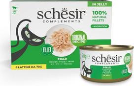 Schesir, Vištienos filė drebučiuose, papildomas drėgnas ėdalas katėms, originalios receptūros, 100% natūralus, 6 tūbelės po 70g