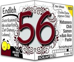 Schlump-Chili Endlich 56 - juokinga aštri gimtadienio dovana. Originali dovanų idėja vyrams ir moterims