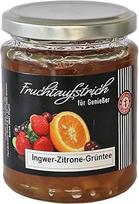 Schrader Vaisių užtepėlė "Ginger Lemon Green Tea" Vaisinis pikantiškas duonos užtepėlė su imbiero gabalėliais, citrinų aliejumi ir tikra žaliąja arbata 250 g