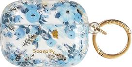 SCORPIFY „AirPods Pro“ dėklas 1 ir 2 (1-oji ir 2-oji kartos, 2019/2022 m.) su raktų pakabuku, suderinamas su „Apple AirPod Pro 1“ ir „2“, mielas apsauginis kietasis dėklas, ausinių dėklas moterims, mėlynos spalvos