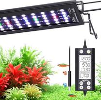 SEAOURA LED akvariumo lempa, 30-45 cm pilno spektro apšvietimas su termometru, programuojama 24 valandas per parą, 7 dienas per savaitę, su atminties funkcija, WRGB individualus, 20 ryškumo lygių, skirta gėlavandeniams akvariumams