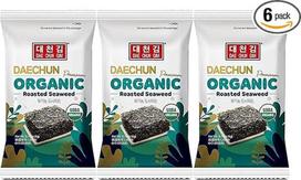 Seba Garden Organic DAECHUN (Choi's1) Jūros dumblių užkandžiai Original Nori Leaf Product by Korea Premium Great 6 Pack