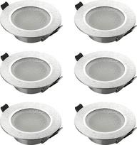 SEBSON 6x 14 tipo vonios kambario šviestuvas IP44, aliuminis, sidabrinis, LED / halogeninis su lizdu GU10, Ø93 x 27 mm, įleidžiamas apšvietimas