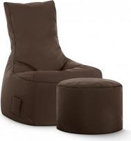 SĖDĖJIMO PUNKTAS tik iš MAGMA Brava sūpynės Bean Bag Set + taburetė Brown