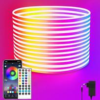 segrass LED neoninė juosta 10 m, lanksti, su programėle / nuotoliniu valdymu, keli režimai, IP65 lauko RGB atspari vandeniui, miegamojo vidaus muzikos sinchronizavimo žaidimų juostos šviesa