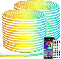 segrass Neon LED virvės juostelė, 40 m ilgio RGB LED juostelė, App Control/IR nuotolinio valdymo pultas, lauko IP65 vandeniui, muzikos sinchronizavimas, lankstus "pasidaryk pats" dizaino LED juostelė, skirta miegamajam, žaidimams, vakarėliams, Kalėdų deko