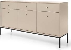 Selsey Monne Sideboard komoda 3 durys su 3 stalčiais Smėlio spalvos derliaus išvaizda