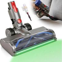 Šepetys, suderinamas su „Dyson“ V8, V11, V10, V7, V15 modeliais, su LED dulkių aptikimo lempute, kaip 2-in-1 rinkinys, kurį sudaro rankinis dulkių šepetys, grindų antgalio atsarginės dalys ir „Turbo“ šepetys, skirtas kilimams ir visoms kietoms grindims
