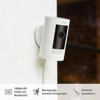 Sertifikuota ir atnaujinta „Ring“ lauko kamera su maitinimo kištuku („Stick Up Cam Plug-in“), lauko stebėjimo kamera su 1080p HD vaizdo kokybe, „Wi-Fi“, atspari oro sąlygoms, tinka jūsų namams ir sklypui