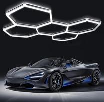 Šešiakampis LED garažo apšvietimas, 6500 K šešiakampis LED automobilio garažo apšvietimas, 5 skylės šešiakampiai garažo žibintai, 20160LM šešiakampis LED apšvietimas garažui, dirbtuvėms, kirpyklai, sporto salei