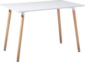 setsail Virtuvės stalas MDF 4-6 kėdėms Buko medienos stačiakampis baltas 110 x 70 x 73 cm