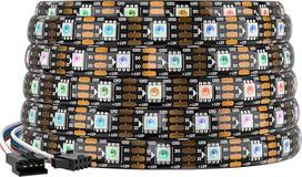 SEZO WS2815B ECO LED juosta SPI RGB(Patobulinta WS2812B versija) 12 V nuolatinė srovė, 5 m, 60 LED/m, reguliuojamas apšvietimas, individualiai adresuojama LED juosta 5050SMD su dvigubu signalu, IP65 atsparumas vandeniui, skirta savarankiškam vidaus apšvie