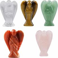 Shanxing kišeninis angelas sargas Crystal brangakmenis raižyti Mini figūrėlė statulėlė ornamentas apdaila 1,5 colio (pakuotė 5)