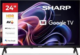 SHARP 24HF2365E „Google TV“, 24 colių HD, be rėmo, 60 Hz, „Bluetooth“, garsiakalbiai 2 x 3 W, 3 HDMI jungtys, 2 USB jungtys, spalva – juoda [energinė klasė E]