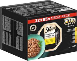 SHEBA Adult Wet Cat Food - 32 x 85 g dubenėliai - paukštienos variacijos padaže - drėgnas maistas katėms - 1 biri pakuotė