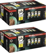 SHEBA Porcijiniai maišeliai "Mega Pack", daugiapakuotė "Delikatesas su drebučiais", paukštienos variantas (2 x 3400 g, paukštiena)