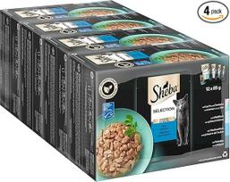 SHEBA® Portionsbeutel Multipack Selection in Sauce Fisch Variation MSC 4 x 12x85g