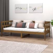ShGaxin 820215 Dienos lova, medaus ruda, pušies masyvo mediena, 80 x 200 cm, sofa lova, sofa lova, paauglių lova, lovos rėmas, sofa lova