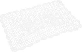 SHINEOFI Rankomis megztas medvilninis padėkliukas, baltas, 30x50 cm, atsparus karščiui, dekoratyvus nėrinių padėkliukas vestuvėms, vakarėliams ir kasdieniam naudojimui