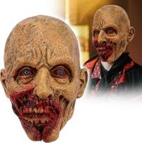Siaubo zombių kaukė. Baisi monstrų zombių kaukė. Helovino kostiumas. Vaiduoklių namai. Cosplay rekvizitas. Suaugusiems