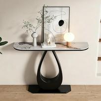 Siaura konsolė su sukepintu akmens stalviršiu, siaura sofos staliuko konsolė, mažas modernus ir minimalistinis prieškambario staliukas, skirtas svetainei, prieškambariui, koridoriui (E, 80 × 30 × 80 cm / 31,5 × 11,8 × 31,5 colio)