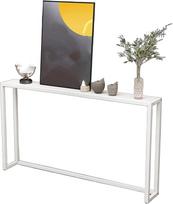 Siaura metalinė radiatoriaus lentynėlė, skirta konsolės ar stalo radiatoriui, su kojų apsaugomis, baltas prieškambario stalas, tinkamas svetainei ir biurui, 80 x 20 x 80 cm