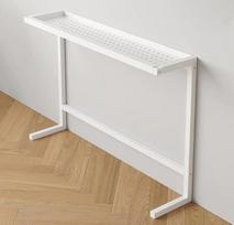 Siauras konsolinis sofos staliukas, ilgas metalinis kavos staliukas su 20 cm įdubusiu stalviršiu, ploni daiktų laikymo spintelės / naktiniai staliukai, 50 kg apkrova, 100 cm