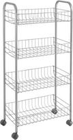 Sidabrinės spalvos "Metaltex" serviso vežimėlis "Ascona" su 4 pakopomis, 42 x 26 x 86 cm