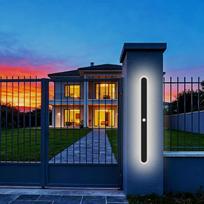 Sieninis šviestuvas ilgas lauko IP65 lauko šviestuvas su judesio jutikliu LED Villa juodas vandeniui atsparus lauko sieninis šviestuvas natūralus baltas 4000 K modernus lauko sieninis šviestuvas verandai, 60 cm / 20 W