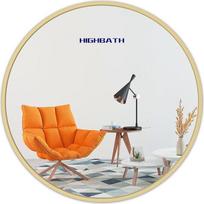 Sieninis veidrodis 80 cm su auksiniu rėmu Šiuolaikinis apvalus kabantis veidrodis vonios kambariui, miegamajam, gyvenamajam kambariui, prieškambariui Sieninis makiažo veidrodis