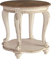 Signature Design by Ashley - "Realyn" apvalus galinis staliukas Baltas/rudas medis