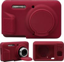 Silikoninis fotoaparato dėklas, skirtas „Kodak PIXPRO FZ55“ skaitmeniniam fotoaparatui su 16 MP CMOS jutikliu, minkštas silikoninis apsauginis dėklas su nuimamu objektyvo dangteliu, vaizdo įrašų ir vlogų kūrimo fotoaparato dėklas, raudonas