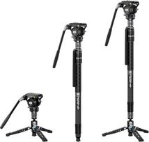 SIRUI AM-145 anglies pluošto monopodas su „3-in-1“ moduliu, „S3 Fluid“ mechanizmu ir „One-Step“ funkcija
