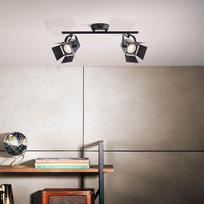 Šiuolaikinis LED lubinis šviestuvas / lubinis prožektorius, 2x LED GU10 5 W, įskaitant 2x 345 liumenų, 2900 K šilta balta, metalas, matinė juoda | Šiuolaikinis LED lubinis šviestuvas / lubinis prožektorius, 2x LED GU10 5 W, įskaitant, 2x 345 liumenų, 2900