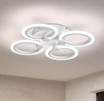 Šiuolaikinis lubinis šviestuvas, baltas LED lubinis šviestuvas su 4 žiedais, 47 cm, 36 W