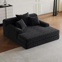 Šiuolaikinis šezlongas poilsio kėdė Vidinis velvetas Sofa lova su 3 pagalvėlėmis Nėra surinkimo Debesis Sofa miegamajam Gyvenamasis kambarys Juoda