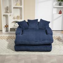 Šiuolaikiška „Cloud Couch“ sofos-lova su 3 minkštomis pagalvėlėmis, patogi vienvietė grindų sofa, skirta svetainei ar namų biurui (tamsiai mėlyna)