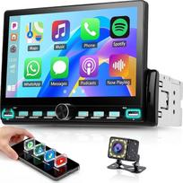 SIXTOP 1 Din Radio mit kabellosem Carplay Android Auto You-Tube 7 Zoll IPS jutiklinis ekranas Autoradio 1 Din mit Klaviertasten unterstützt Mirror Link Bluetooth FM radijas USB Type-C EQ SWC Rückfahrkamera